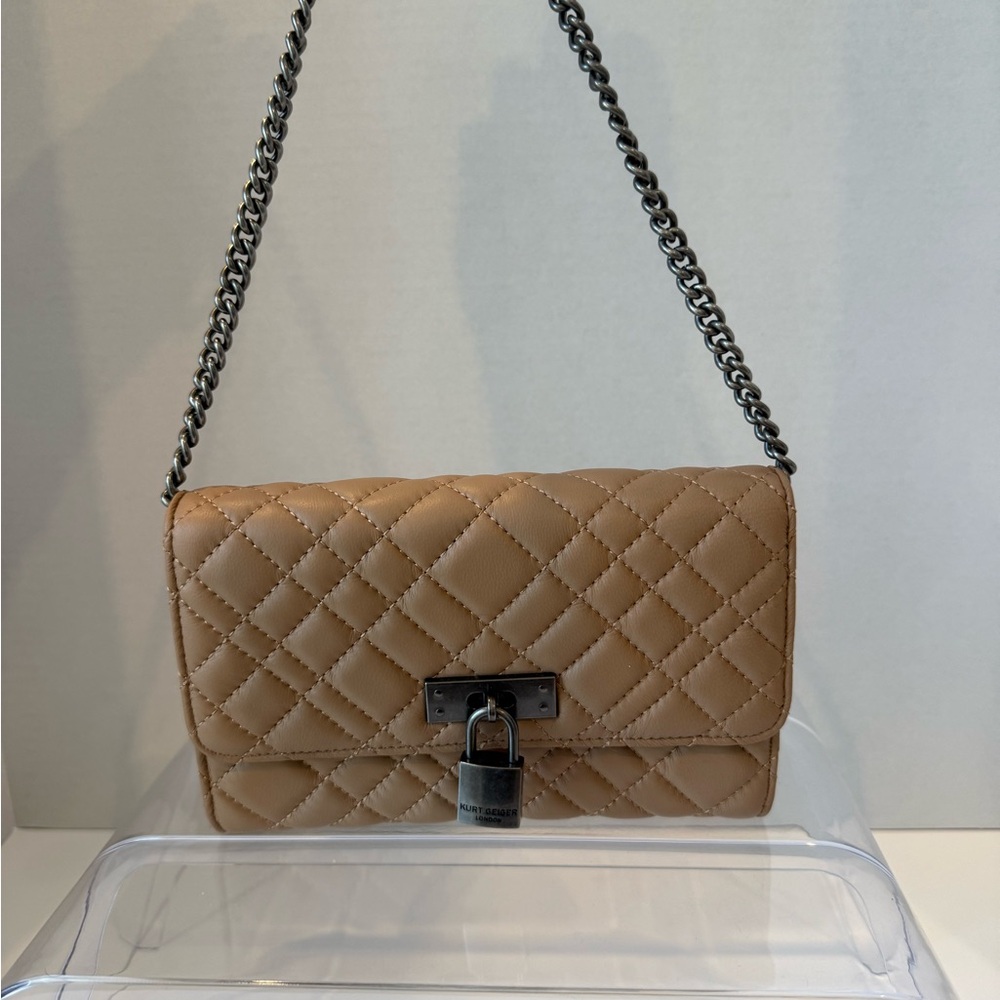 Kurt Geiger Quilted Brown Crossbody Bag